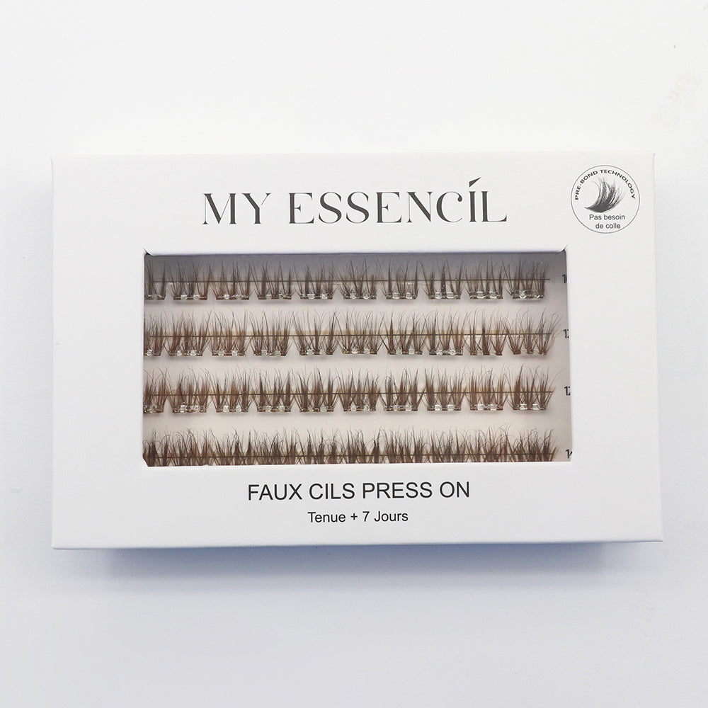 AMBER - FAUX CILS PRESS ON MARRON LEGER