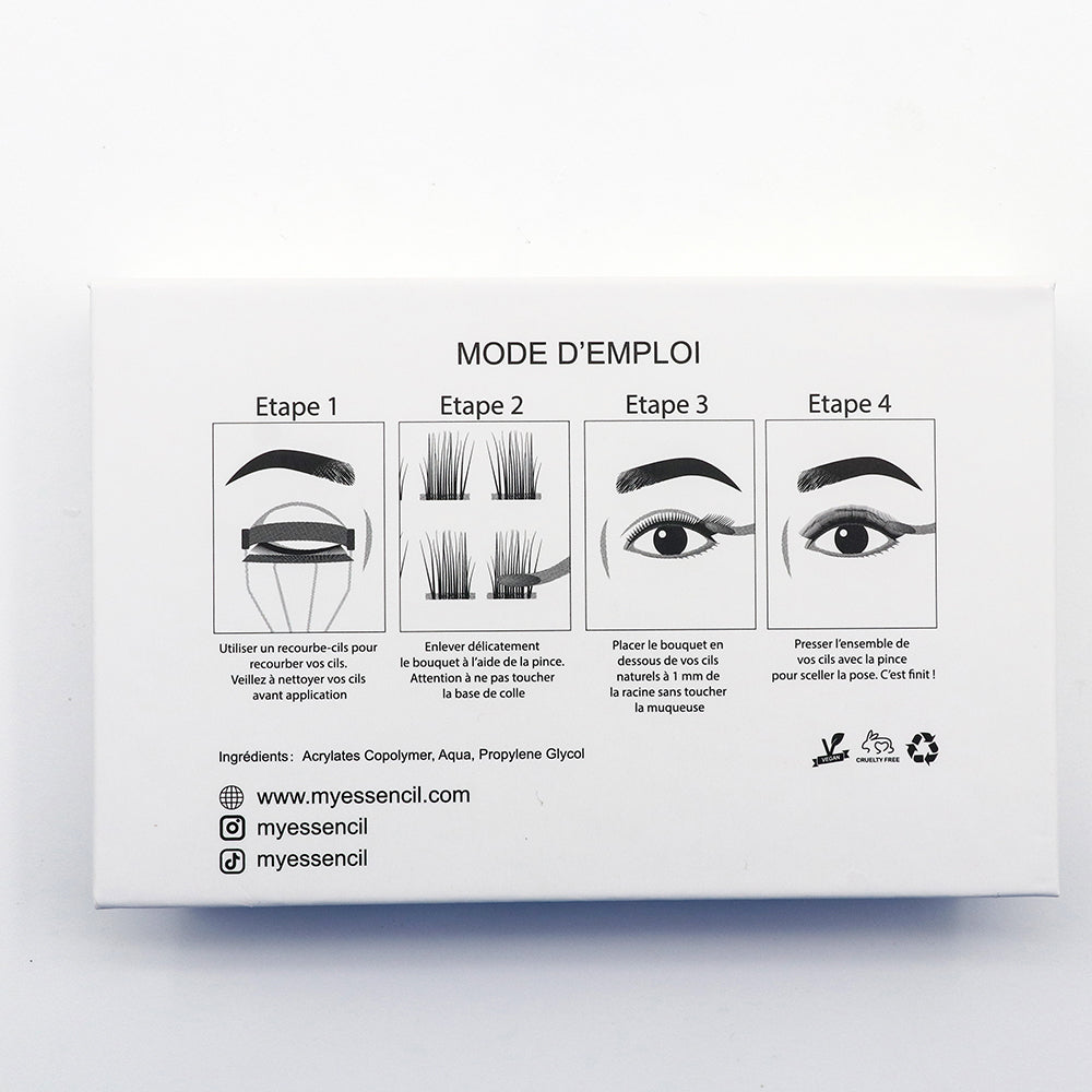 AMBER - FAUX CILS PRESS ON MARRON LEGER