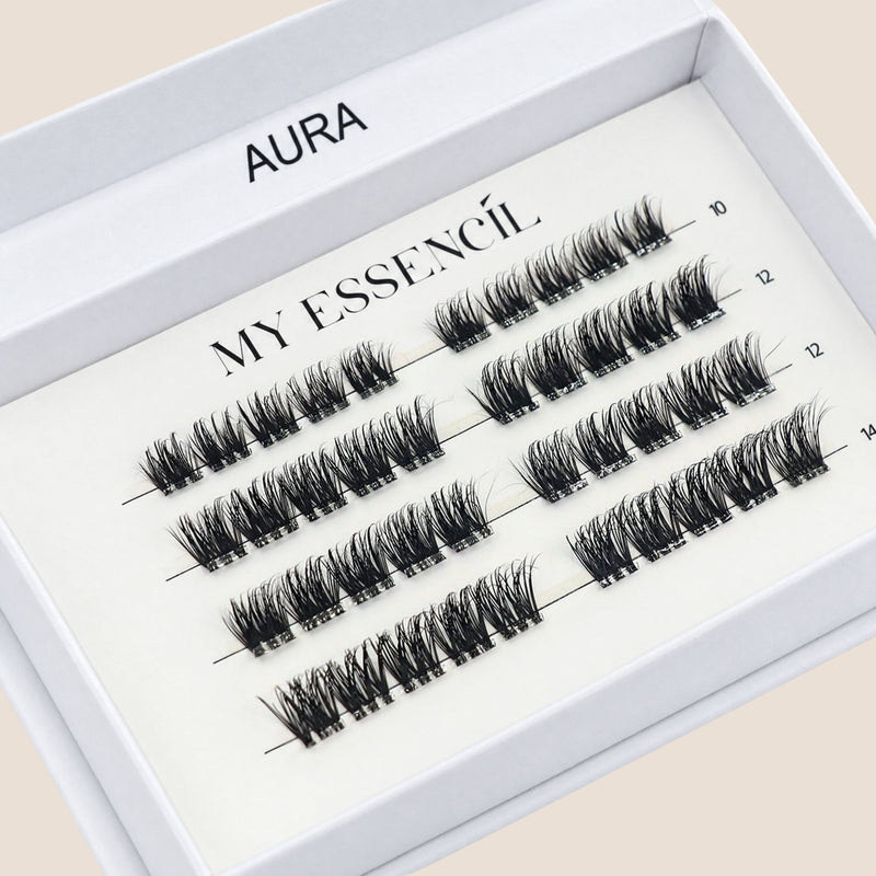Faux-cils press-on AURA My Essencìl – coffret de cils pré-collés noirs