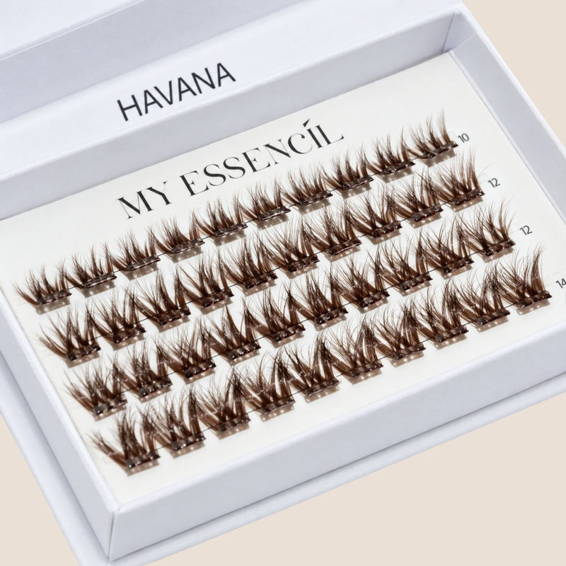 Faux-cils press-on HAVANA My Essencìl – coffret de cils pré-collés marron brun