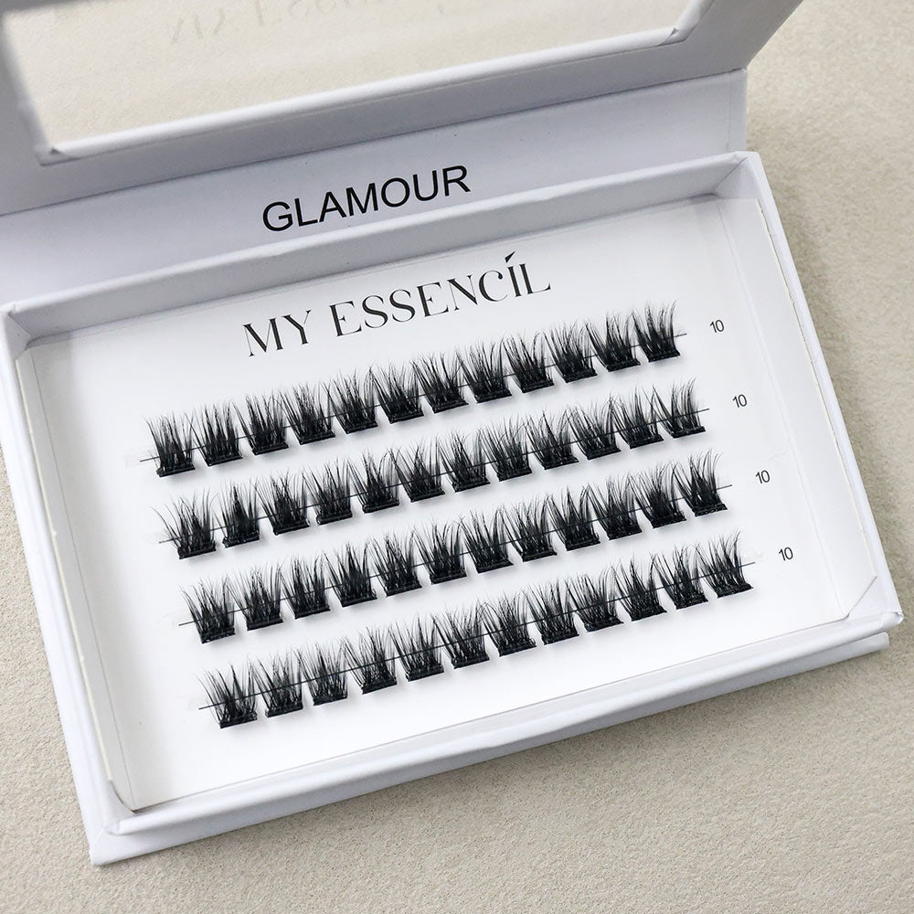 Coffret GLAMOUR ouvert, clusters fournis effet glamour intense