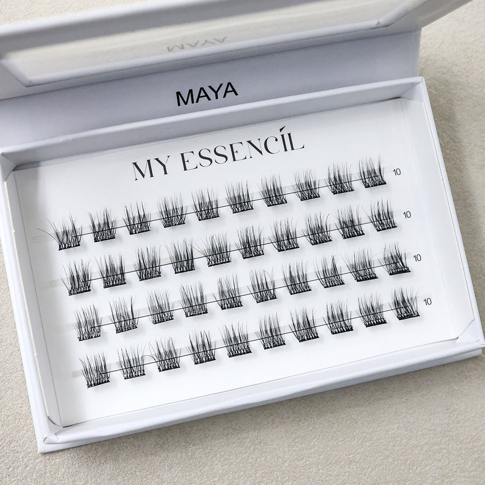 Coffret MAYA ouvert, clusters noirs aérés effet naturel