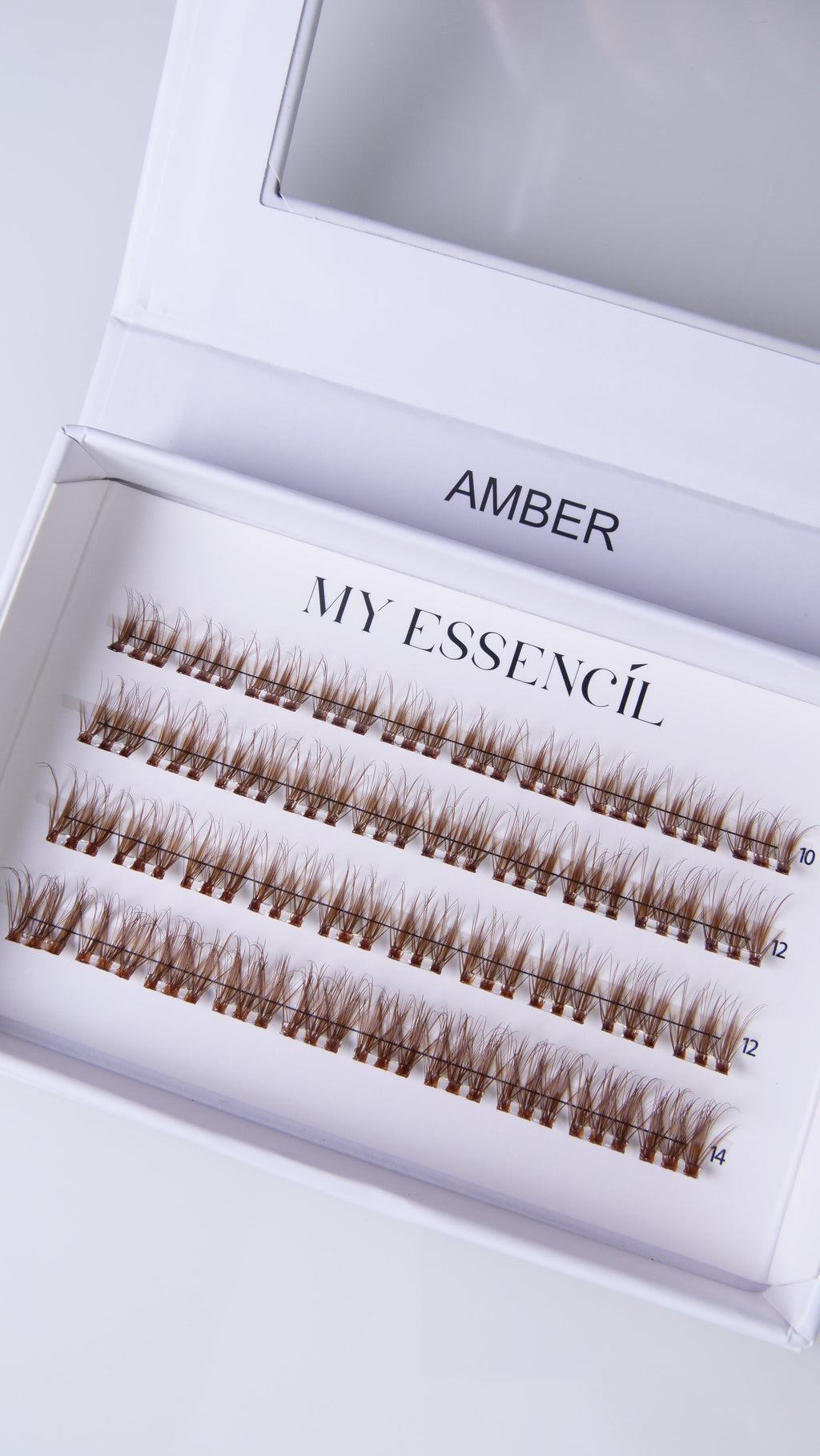 AMBER - FAUX CILS PRESS ON MARRON LEGER