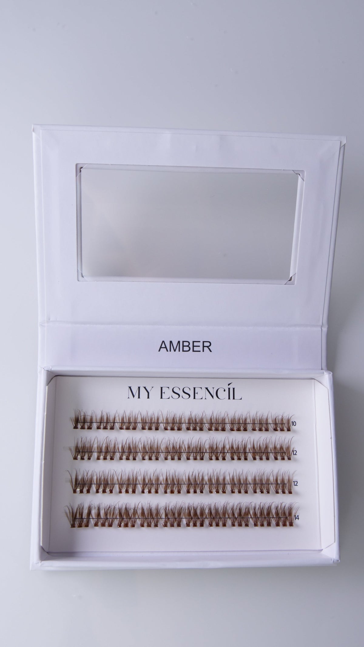 AMBER - FAUX CILS PRESS ON MARRON LEGER