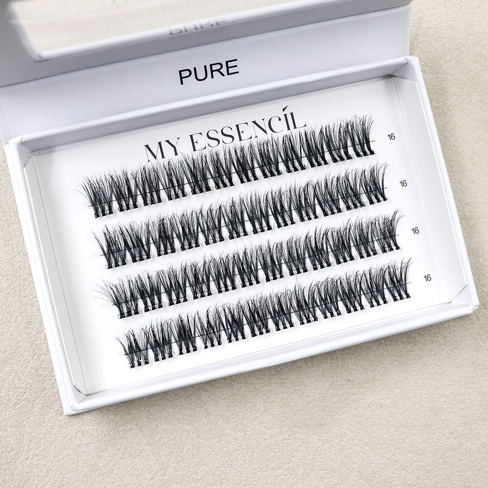 Boîte PURE ouverte de face, clusters noirs volume naturel