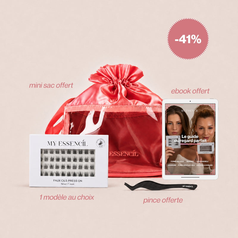Pack Summer Signature — Faux-cils pré-collés nouveauté + Pince | Mini-sac offert