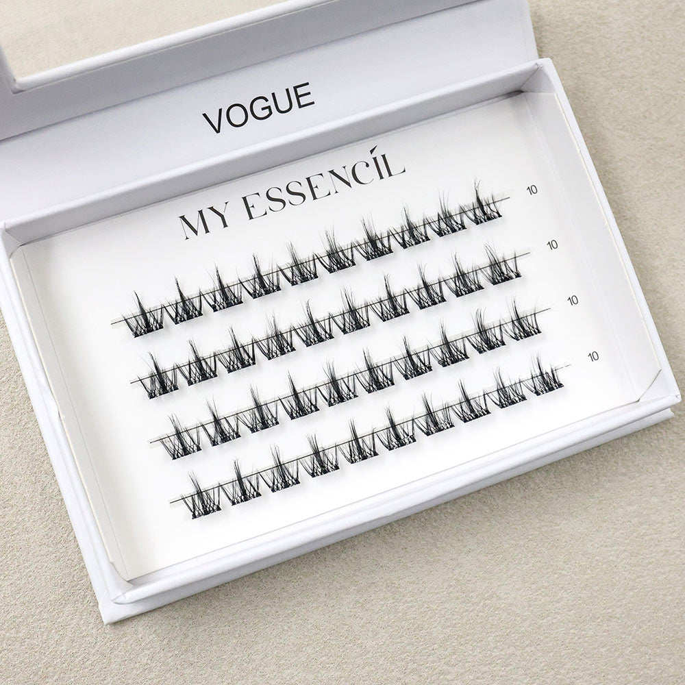 Coffret VOGUE ouvert, clusters effilés en 4 rangées