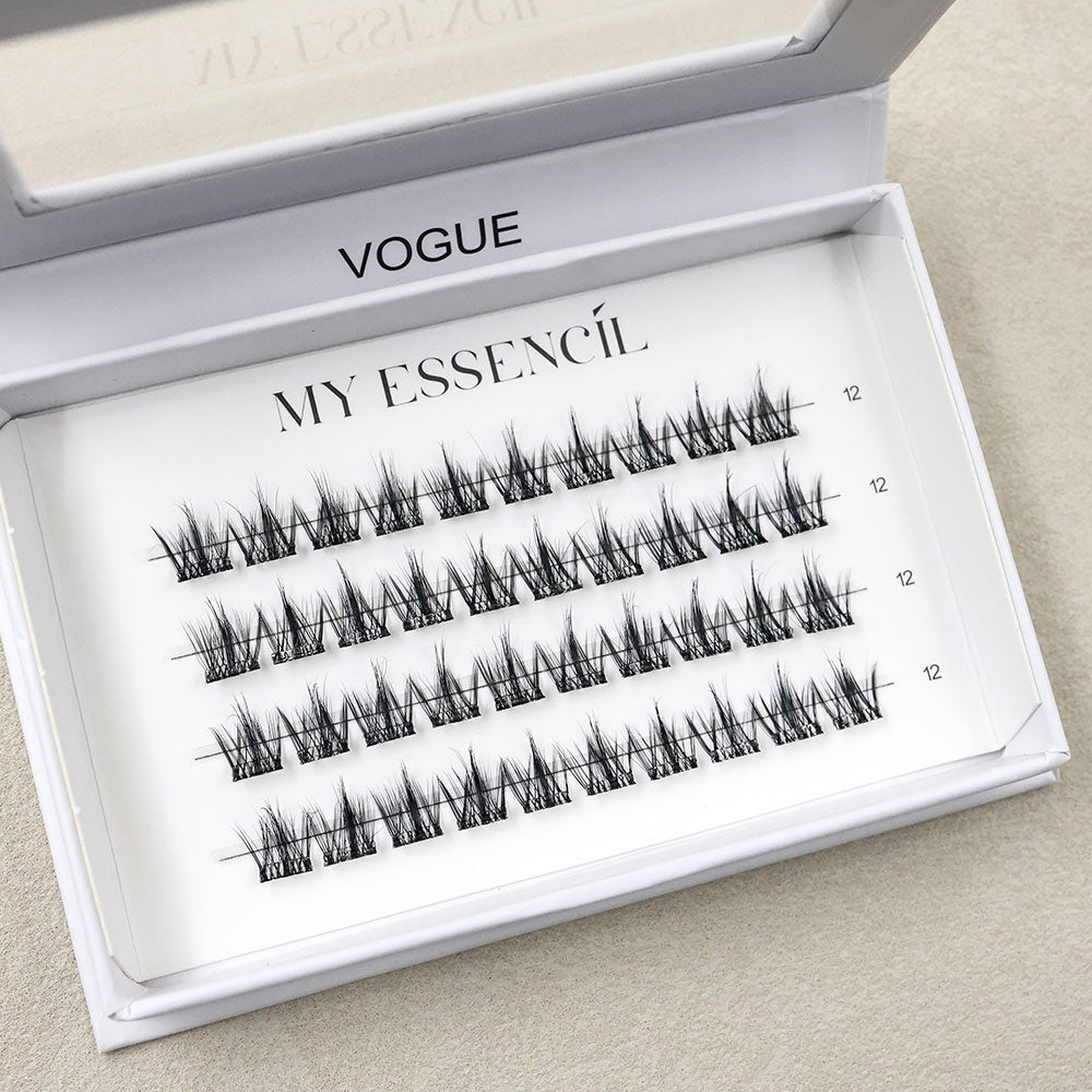 Clusters VOGUE effet wispy vus de près dans leur boîte