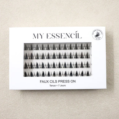 Boîte de faux cils press-on YOUKI fermée, tenue 7 jours