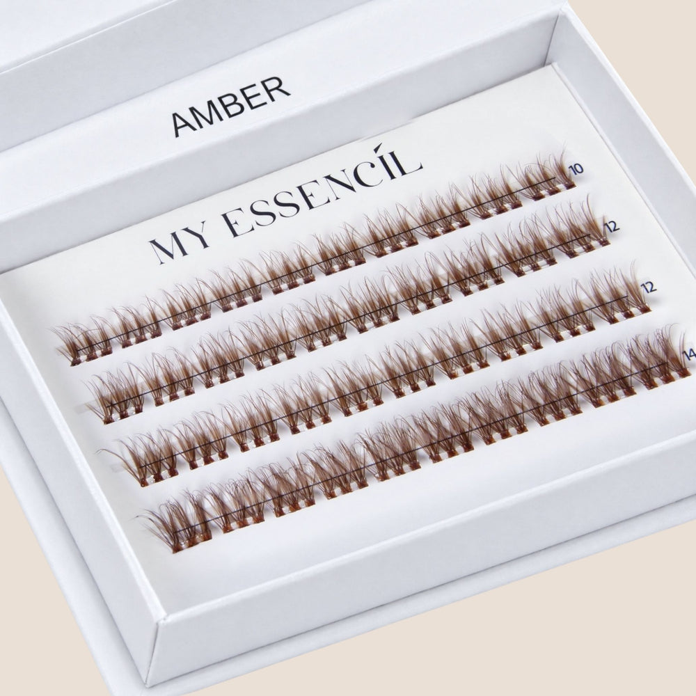 Faux-cils press-on AMBER My Essencìl – coffret de cils pré-collés marron léger