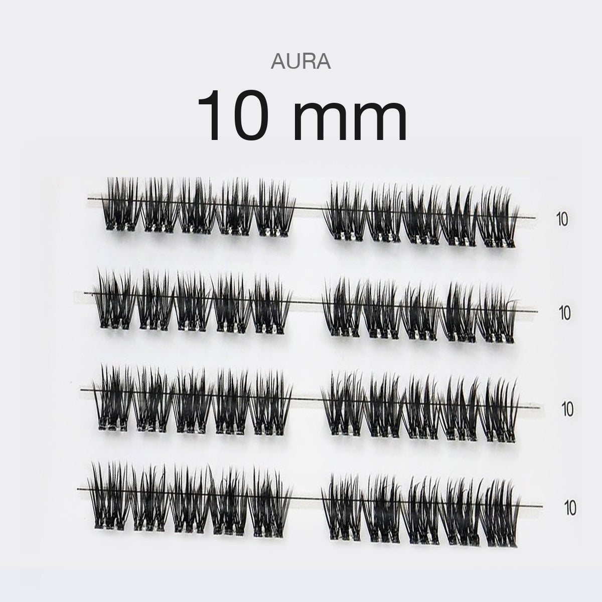 Faux-cils press-on AURA My Essencìl – taille 10 mm, cils pré-collés vus de face