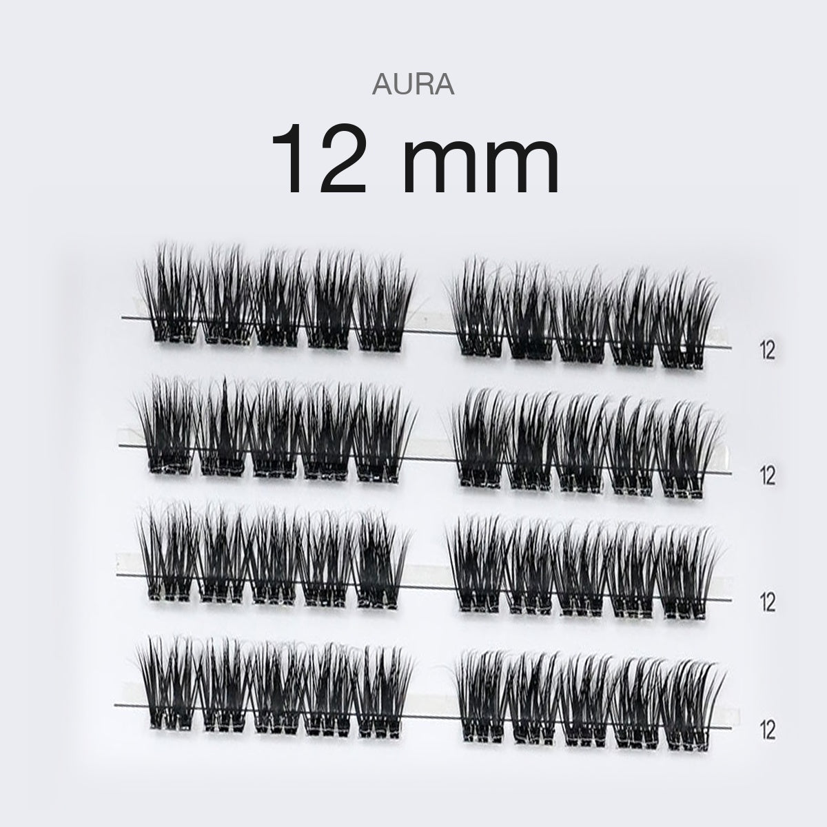 Faux-cils press-on AURA My Essencìl – taille 12 mm, cils pré-collés vus de face