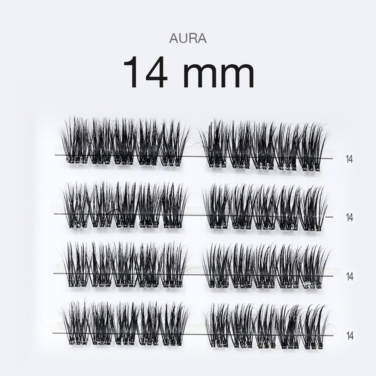 Faux-cils press-on AURA My Essencìl – taille 14 mm, cils pré-collés vus de face