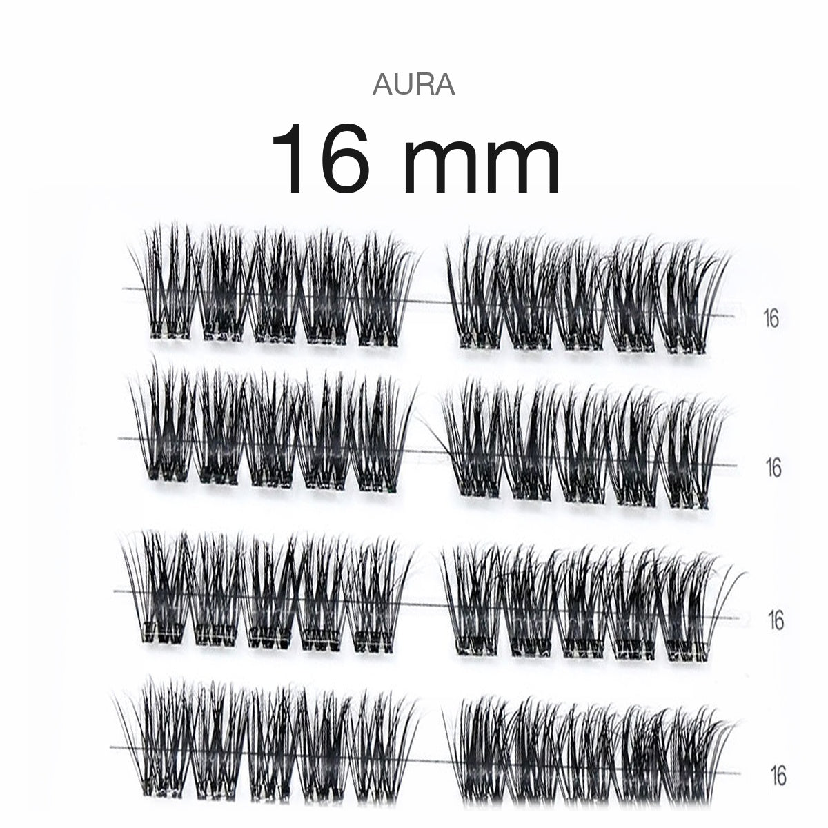 Faux-cils press-on AURA My Essencìl – taille 16 mm, cils pré-collés vus de face