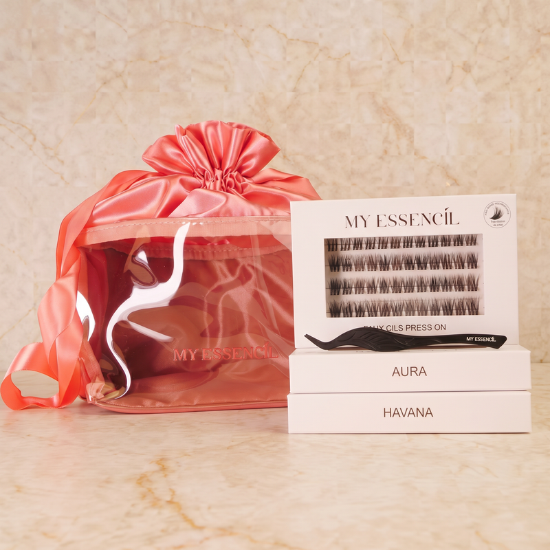 Pack Summer Iconic — 3 boîtes de faux-cils pré-collés + Pince | Mini-sac offert